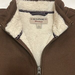 BC Clothing Men’s Plush Interior Quarter Zip Jacket Brown L New Without Tag